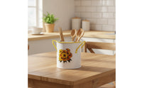 Countertop Utensil Holder Floral Utensil Holder with Divider Cylindrical