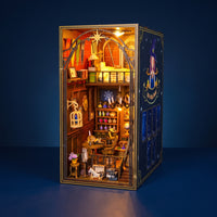 DIY Shelf Vignette Kit Wizard-Themed Miniature House Set Handcrafted Desktop Model with Shelves for Hobbyists, Desk