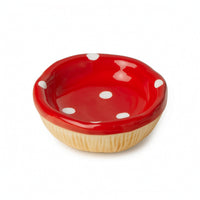 Easy to Clean Ceramic Bowl with Fungus Design Cute Hamster Bowl Gnaw-resistantResistant Food Dish Flat for Hamsters