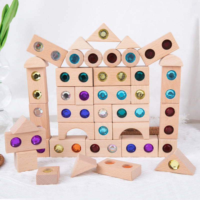 Translucent Acrylic Gem Stacking Building Blocks Toy for Kids, Educational Early Learning, Creative Domino