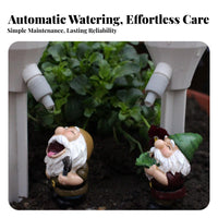 2 Pieces Self Watering Gnome Stakes Time-Saving Gardener Solution Automatic Watering Stake Set Drip Irrigation Decorative Plant Dripper Kit