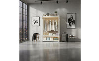 Large Capacity Metal Clothes Rack with Shelves Dust-Proof Curtain Accessible Wardrobe Rack Freestanding Closet System for Bedroom, Small Apartment, Entryway