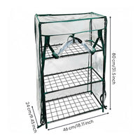 Three-Tier Greenhouse Shelf Clear PVC Plant Greenhouse Shelf Wire-Mesh Shelves