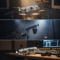 Drum Clamp Double-Sided Expansion Clamp Connecting Bracket Chrome-Finished Hardware Adjustable for Drummers, Stage