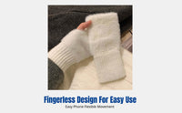 Half Finger Flip Cover Gloves, Plush Knit, Warm, Windproof, Autumn Winter, Trendy, Outdoor Cycling