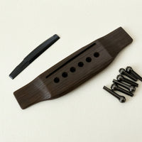 6 String Acoustic Guitar Bridge Kit Slotted Acoustic Guitar Bridge Good Intonation Hardware Easy to Install for Guitarists, Luthier, Instrument Restoration