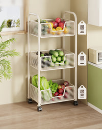 Kitchen Vegetable Storage Rack with Wheels, Multi-purpose Cart