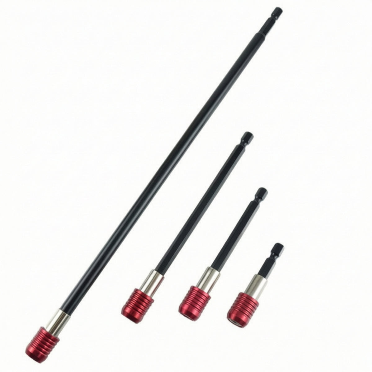4 Pieces Bit Holder Long Long-Reach Driver Extension Shaft Extension Rod for Handymen, Tight Confined Areas
