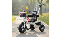 Push Handle Tricycle Parent Controlled Steering Infant Pedal Bike Lightweight & Portable Convertible Pushchair Trike for Young Children, Infants