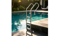 4-Step Pool Ladder Stainless Steel Ladder with Handrails Rust-Resistant for Families, in-Ground Pools