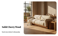 Calm Simplicity Aesthetic Sofa Removable and Washable Cover Nordic Aesthetic Couch Small Apartment Friendly Wood Frame Sofa for Young Adults
