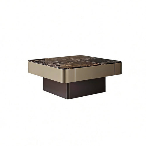 Marble Pattern Top Rectangular Wooden Stand with Drawers Minimalist Design Tea Table Modern design Living Room Furniture Ample Storage Space for Apartment Dwellers, Homeowners, Interior Decorators, Home, Lounge Area