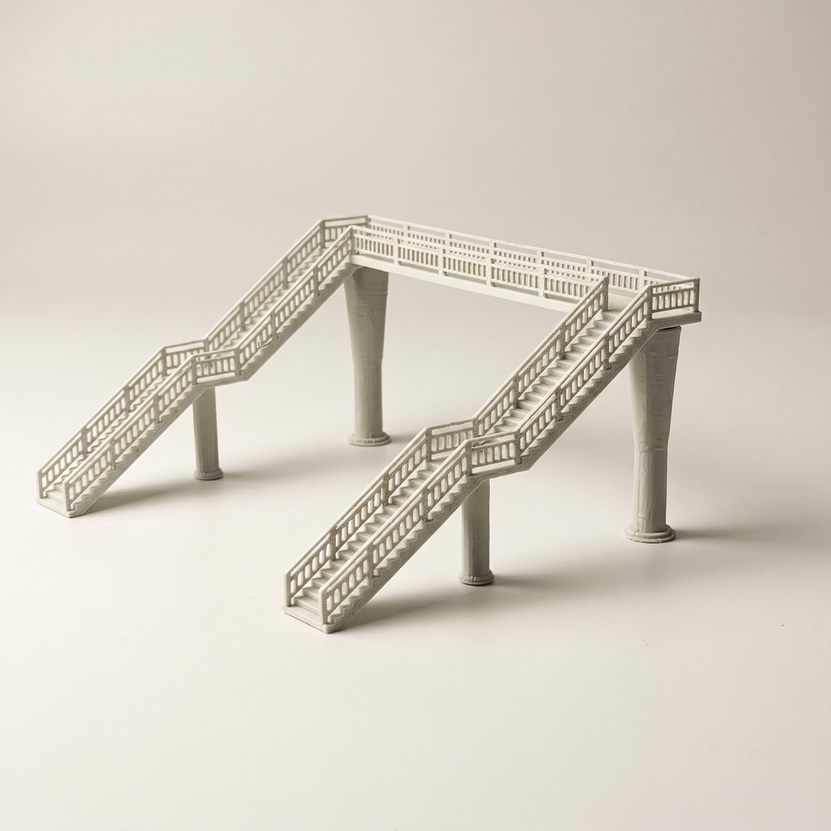 Miniature Model Overpass with Stairways Assembled Pedestrian Overpass for Train Stations