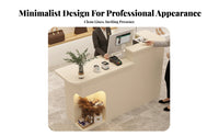 Modern Reception Desk Multifunctional Salon Front Desk with Storage Sturdy Construction Small Shop Checkout Counter for Retailers, Boutiques, Lobby