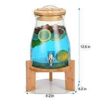 Drink Dispenser with Tap and Metal Stand, Tapered Juice Dispenser with Steel Spigot, Beverage Dispenser for Iced Tea and Home Bar Use