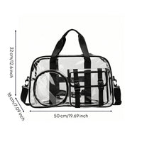 Clear Bag with Shoulder Strap Clear Tote Bag Wipe-Clean for Journeyers, Sports Athletes