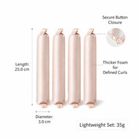Soft Foam Curling Rods for Women, Heatless Set with Cover, Overnight No Heat Wave Curlers, Sleep Styling Rollers, Donut Shaped Design
