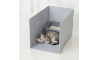 Cat Waste Receptacle Enclosure with Mat Removable Open-Top Waste Receptacle Enclosure Secure Pet Supply for Small Areas