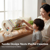 Space-Saving Front-Facing young child book display Child-Safe children's Tiered Desk Rack Sturdy Construction Desktop Shelf Cute Design for young children, Parents, Nursery School educators, Bay sill, Playroom, Classroom, Living Room