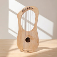 Unfinished Wooden Lyre Harp Kit Craft DIY Lyre Harp Kit Handmade Stringed Instrument Lightweight for Students