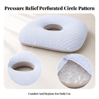 Ice-Silk Material Donut Seat Cushion Quilted Donut Cushion Padded Body Support Woven Texture