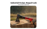 High-Manganese Steel Wood Splitting Axe Multi-Purpose Chopping Axe Non-Slip Grip Outdoor Tool Well-Balanced for Outdoorsmen, Woodworkers, Homeowners, Yard Work, Workshop, Land Clearing, Gardening