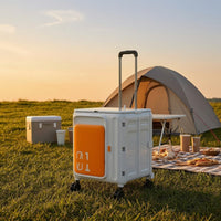 Folding Utility Cart with Lid Compact Foldable Rolling Crate Easy Storage Folding Cart with Lid for Journeyers