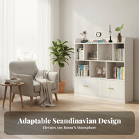 Large Capacity Tall Bookcase with Cabinet Strong Load-Bearing Multi-Level Shelf with Cabinets Versatile Design Bookshelf Sturdy Construction for Book Lovers, Students, Homeowners, Study, Bedroom