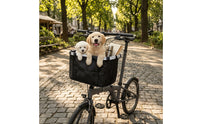 Bike Front Basket with Handles Collapsible Foldable Bike Basket with Zipper Soft-Sided Lightweight for Commuters