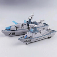 Toy Warship with Helicopter Light-up Toy Warship with Wheels Rolling Warship Model for Kids, Boys, Tabletop Play, Pretend Battles