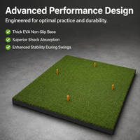 Putting Practice Bay Mat, 100cm Indoor and Outdoor Non-Slip Hitting Mat, Portable Heavy Duty Artificial Turf for Swing Training