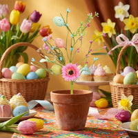 Artificial Easter Egg Branch Festive Atmosphere Artificial Easter Egg Arrangement Colorful Spring Table Decoration for Families, Home, Kitchen, Office