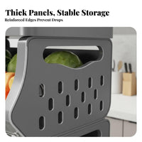 Multi-Tier Stackable Produce Basket Wheeled Design Kitchen Organizer Rolling Wheels Household Storage Large Capacity for Home Cooks, Apartment Dwellers, Pantry, Laundry Room, Bathroom, Playroom