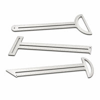 3 Pieces Multifunction Stainless Steel Ruler Set Printed Scale Curved Ruler Set Slim Flat Measuring Tool Silver-Colored