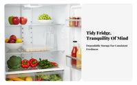 Space-Saving Stackable oval container holder Drawer Large Capacity Refrigerator Container Easy to Clean Kitchen Organizer Transparent for Home Cooks, Organization lovers, Meal Preppers, Countertop, Pantry