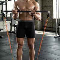 Multi-Functional Workout Bar with Resistance Bands Multifunctional Pilates Bar Kit Easy Assembly Stretching Pull Rod Detachable Design for Home Gym