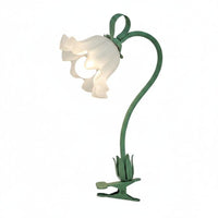 Green Flower Desk Lamp Decorative Indoor Lighting Flexible Gooseneck for Bedside