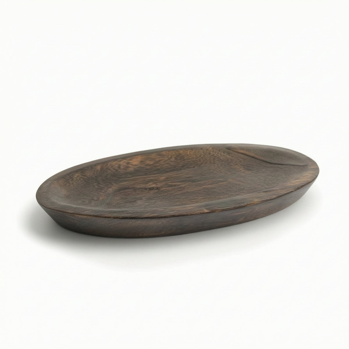 Oval Wooden Tray Handcrafted Oval Serving Tray Platter with Raised Edge for Coffee Table