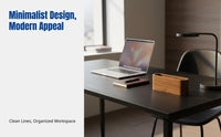 Walnut Beech Wood Business Card Holder, Sturdy Card Storage Box, Creative Office Organizer