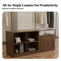 Multi-Functional Design Shop Island Display Table Ample Storage Boutique Cashier Counter Minimalist Design Glass Top Display Cabinet for Shopkeepers, Small Business Owners, Clothing Boutiques, Checkout Area, Retail Shop S, Gift Shops