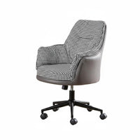 360-Degree rotate Upholstered Rolling Task Chair Comfortable padding Upholstered Shell Chair with casters Adjustable Height Vanity Seat Ergonomic Design for Home Office Workers, Students, Adults, Bedroom, Study Room