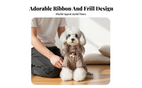 Bow Tie Dog Shirt Bowtie Knit Pet Clothes with Bow Lace Trim Puppy Knitwear for Pups, Autumn, Daily Wear, Outdoor Walks