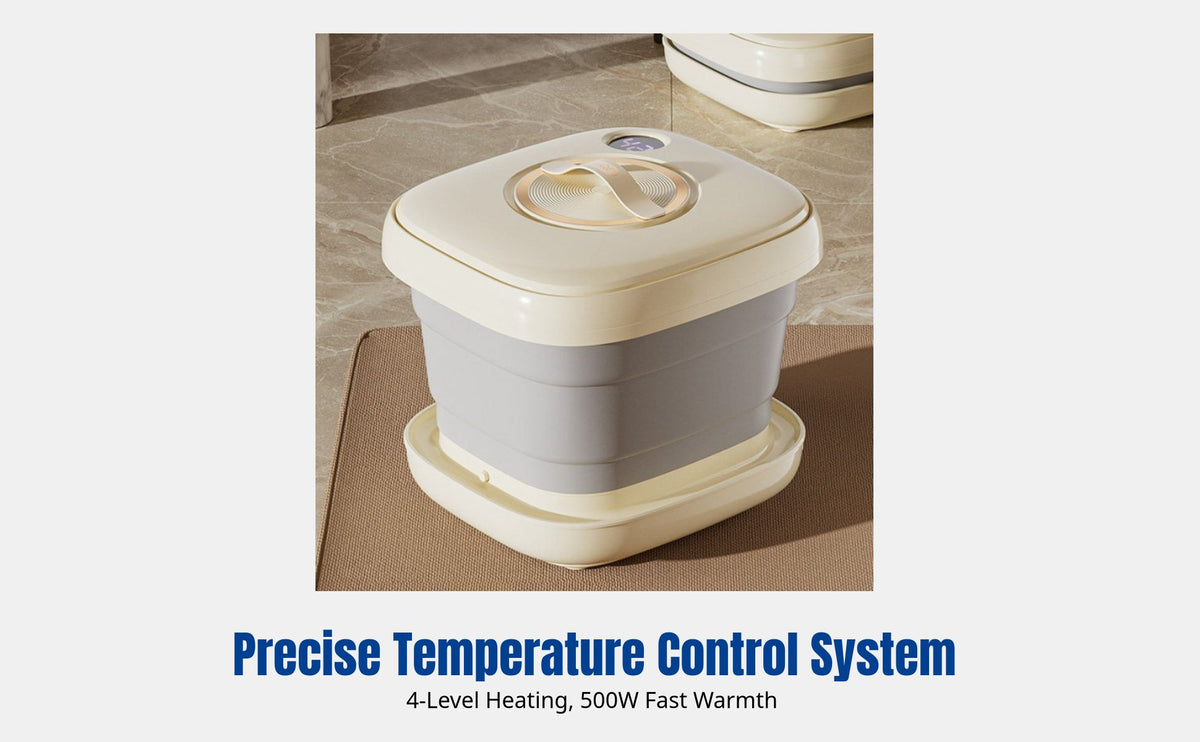 Foldable Electric Heated Foot Spa Bath, Automatic, Home Use, Digital Display, Remote Control