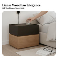 Modern Design Stackable Block End Table Space-Saving Modular Drawer Box Large Capacity Storage Nightstand Sturdy Construction for Apartment Dwellers, Homeowners, Students, Small Areas, Living Room, Hallway, Closet