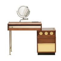 Space-Saving Retractable Vanity Set Multi-Functional Dressing Table expandableable Design Makeup Desk Corner-Fit for Women, Apartment Dwellers, Young Adults, Small Spaces, Walk-in Closet
