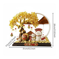 Welcoming Cat Figurine Statue Opening Gift Fortunate Cat Figurine Wealth and Prosperity Auspicious Ornament for New Shop Owners