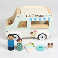 Early Learning Ice Cream Wagon Stroller Interactive Pretend Ice Cream Truck Child-Safe Materials Wooden Baby Stroller Sturdy for Toddlers, Babies, Indoor Play, Nursery