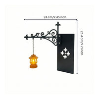 Library Lantern Sconce Vintage Wall Lamp with Bracket Enduring Brightness for Reading Corner
