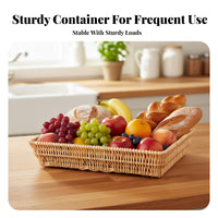 Woven Wicker container Natural design Fruit Bowl sturdy for Kitchen, Bakery, baking professionals