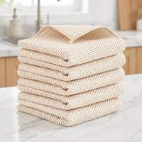 Corn Grain Microfibre Towel, Microfibre Cloth 30cm x 30cm with Hanging Loop, Lintless Microfibre Towel for Kitchen and Furniture, Pack of 7